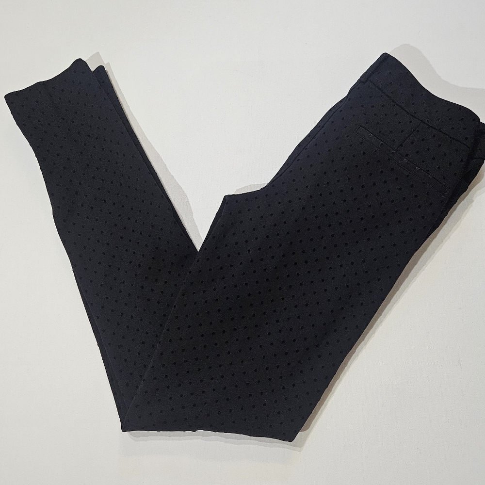 Old Navy Womens Pixie Pants Size 6T‎ Black Velvet Polka Dot